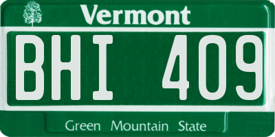 VT license plate BHI409