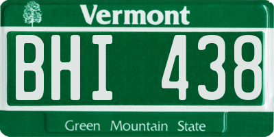 VT license plate BHI438