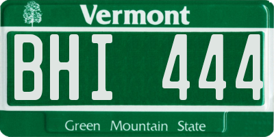 VT license plate BHI444