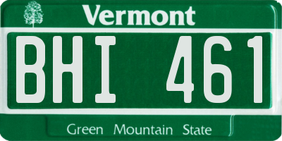 VT license plate BHI461