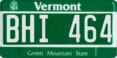 VT license plate BHI464