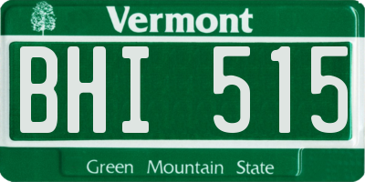 VT license plate BHI515