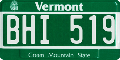 VT license plate BHI519