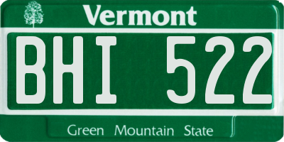 VT license plate BHI522