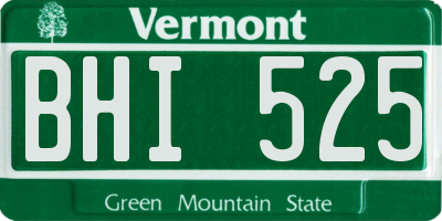 VT license plate BHI525