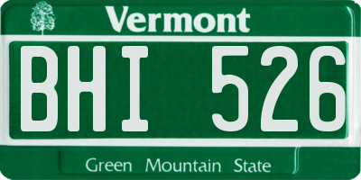 VT license plate BHI526