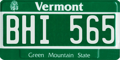 VT license plate BHI565