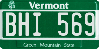 VT license plate BHI569