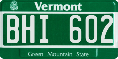 VT license plate BHI602