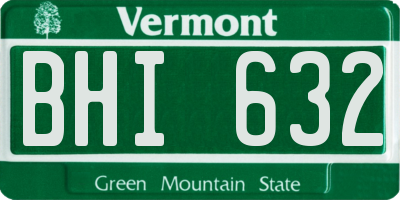 VT license plate BHI632