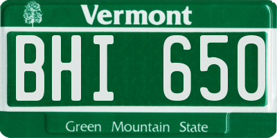 VT license plate BHI650