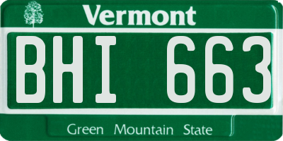 VT license plate BHI663