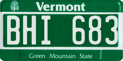 VT license plate BHI683