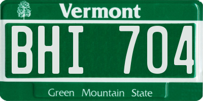 VT license plate BHI704