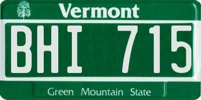 VT license plate BHI715