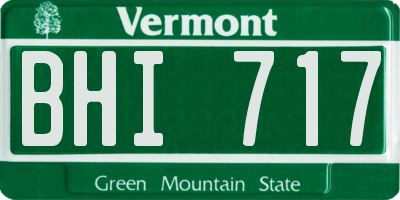 VT license plate BHI717