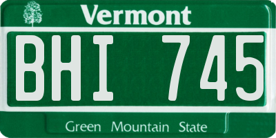 VT license plate BHI745
