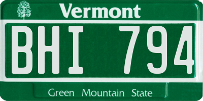 VT license plate BHI794