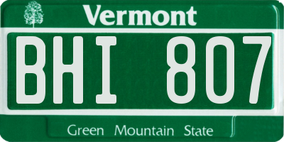 VT license plate BHI807
