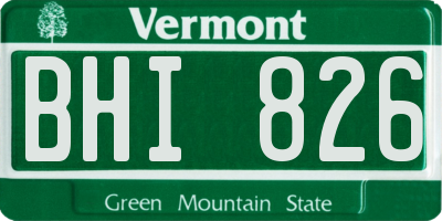 VT license plate BHI826