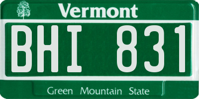 VT license plate BHI831