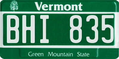 VT license plate BHI835
