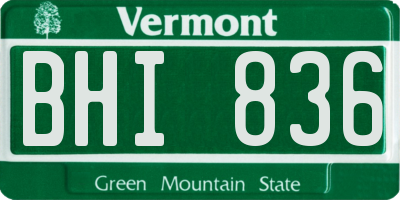 VT license plate BHI836