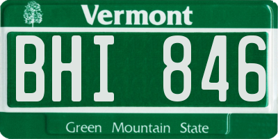 VT license plate BHI846