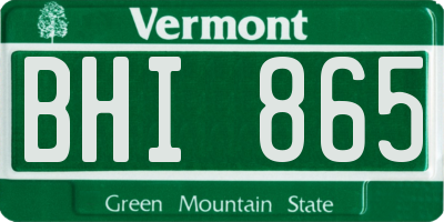 VT license plate BHI865