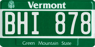 VT license plate BHI878