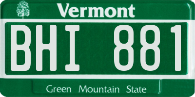 VT license plate BHI881