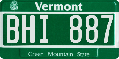 VT license plate BHI887