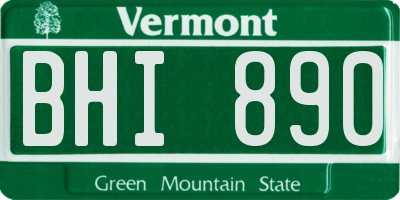 VT license plate BHI890