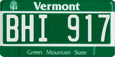 VT license plate BHI917