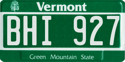 VT license plate BHI927