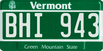 VT license plate BHI943