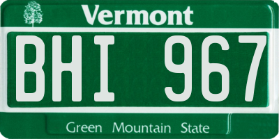 VT license plate BHI967