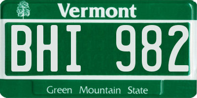VT license plate BHI982