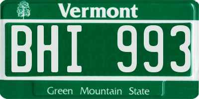 VT license plate BHI993