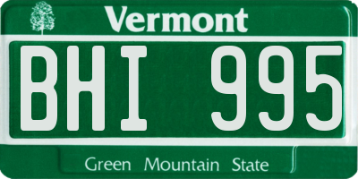 VT license plate BHI995