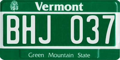 VT license plate BHJ037