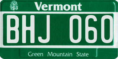 VT license plate BHJ060