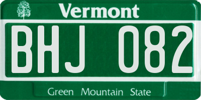 VT license plate BHJ082