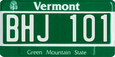 VT license plate BHJ101