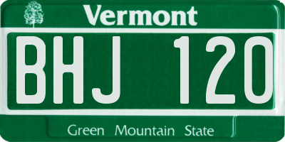 VT license plate BHJ120