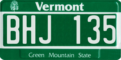 VT license plate BHJ135