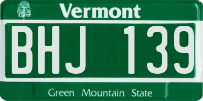 VT license plate BHJ139