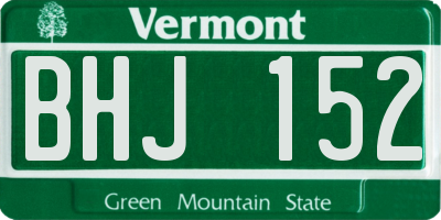 VT license plate BHJ152