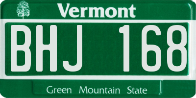 VT license plate BHJ168