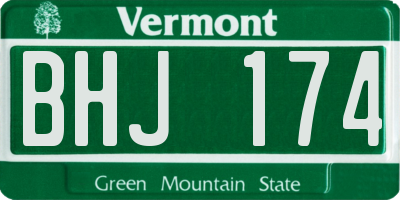 VT license plate BHJ174